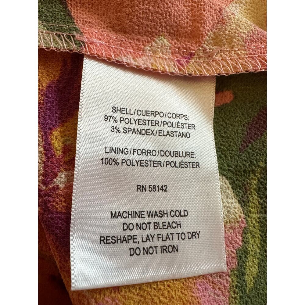 London Style Pink Floral Midi Dress Size 12 Tropical Boho Resort Vacation Summer - Picture 7 of 9